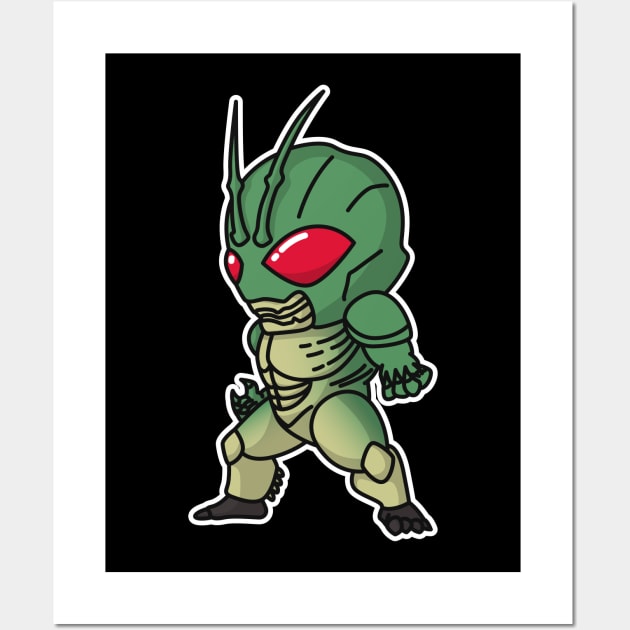 Kamen Rider Shin Chibi Style Kawaii Wall Art by The Toku Verse